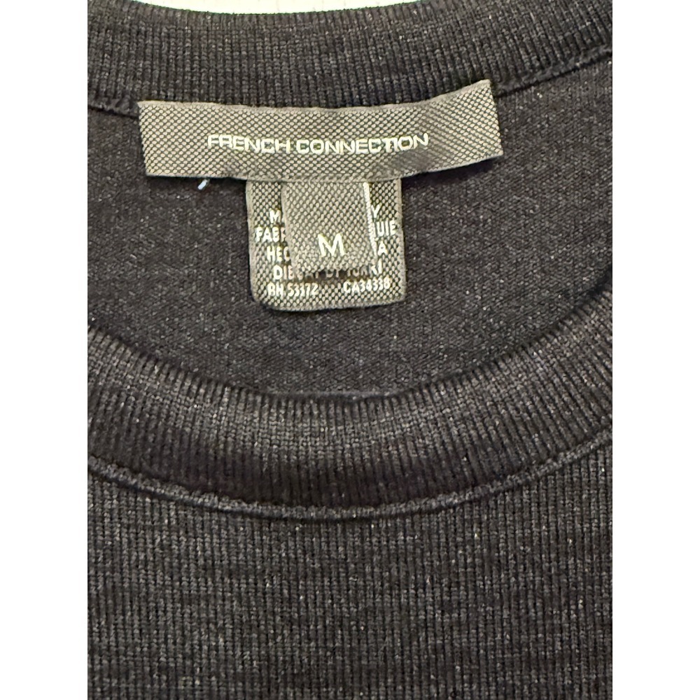 French Connection Womens Black Long Sleeve Knit Midi Column Dress Size M - Picture 2 of 4